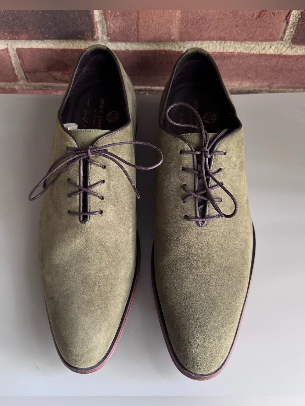 Marc Joseph New York Gold Collection Olive Suede Oxford Dress Shoes Men’s US 10M